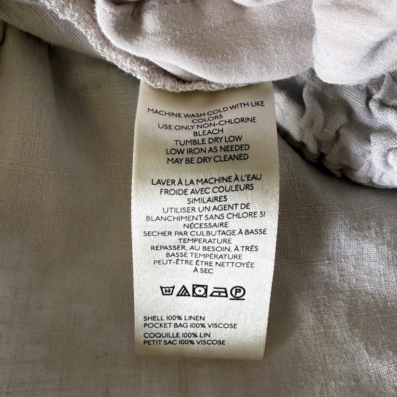 Anthropologie Somerset Linen Pull-On Pants Wide Leg Pants Women’s Large Neutral - Picture 5 of 8